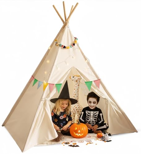 PLAYVIBE Teepee Tent for Kids - Castle Theme Indoor &...