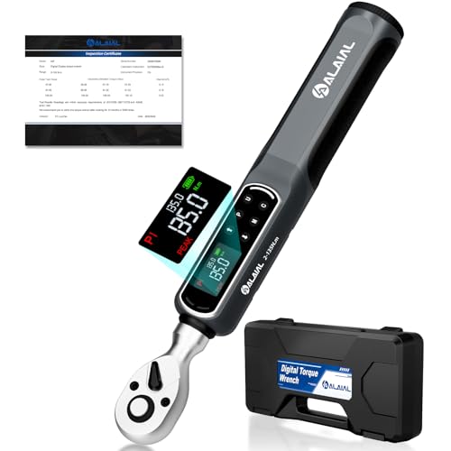 Drehmomentschlüssel Digital 3/8 Zoll, 2-135Nm Digitaler Drehmomentschlüssel mit Vibrationen, LED-Anzeige, Summer, Elektronischer Knarren-Schlüssel für Reparatur von Auto, Motorrad, Fahrrad