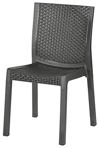 2 Pz Di Sedia Rattan Panarea Antracite