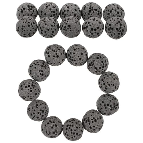 MOLUCKFU Piedras Volcánicas Naturales para Difusor de Aromaterapia 39 Piezas Negras sin Agujeros de 8 MM Accesorio Decorativo y Difusor Pasivo para Aceites Esenciales en Hogar y SPA