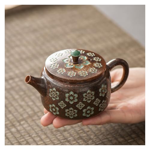 Tetera vintage hecha a mano, cafetera de cerámica, capacidad de 200 ml, ideal para sala de estar u oficina, diseño elegante para los amantes del té y el café