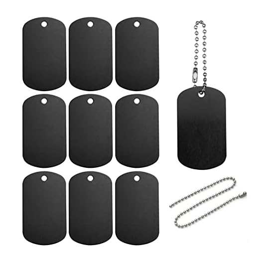 Hyakoz 25 Pièces Plat Rond Estampage Étiquettes Médaille Chien gravée Médaille Plaque Militaire Homme Noire Personnalisé Pendentif Collier pour DIY Porte-clés Bricolage et Projet D'artisanat