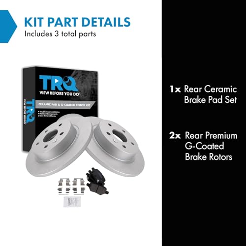 Image of TRQ Rear Brake Pad and Rotor Set Ceramic Coated Rotors Compatible with 2018-2021 Buick Encore 2018-2021 Chevrolet Trax