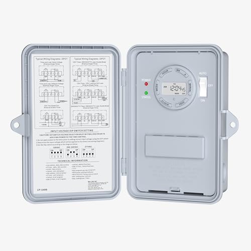 BN-LINK Pool Pump Timer Outdoor Digital Timer Box, Heavy Duty 7 Day Programmable, 2HP 40A Max, 120, 240, 277 VAC, for Pool Pump, Water Heater, Fans, SPA