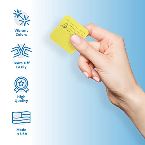 image for INDIANA TICKET CO. 1,000 Yellow Raffle Tickets Double Roll, Premium Qu