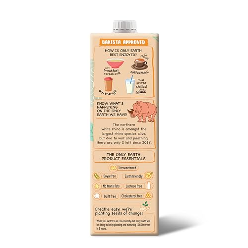 Image of Only Earth Oats Drink Barista Edition | Unsweetened Drink | Lactose Free | Preservatives Free | Plant Based | Dairy Alternative | Source of Calcium | Source of Vitamin D, B1, B2 & B12 | 1 Litre