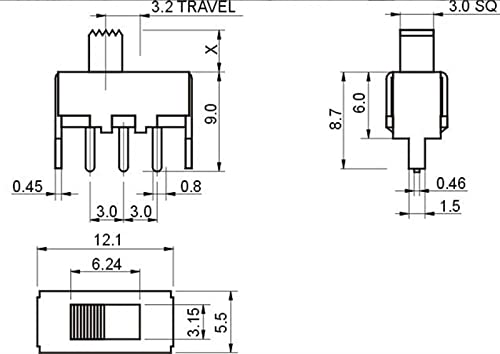 Interrupteur SS12F44 3Pin bascule miniature pour prototype électronique vertical - 5