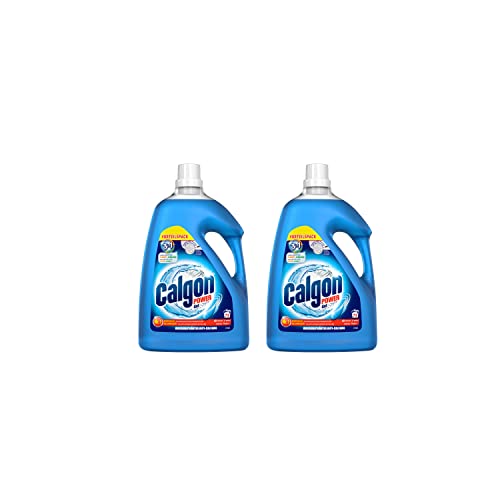 Calgon 3-in-1 Power Gel Waschmachinen-Entkalker gegen Geruch Kalk und Schmutz Schützender Wasserenthärter für die Waschmaschine 2 x 3 75L