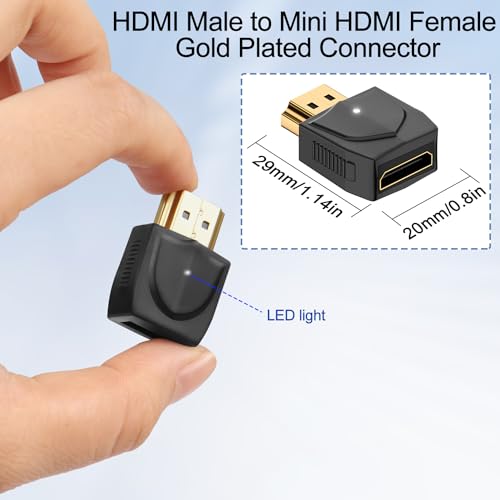 Adaptador HDMI a Mini HDMI 8K QIANRENON, Pack 2 piezas miniatura 5