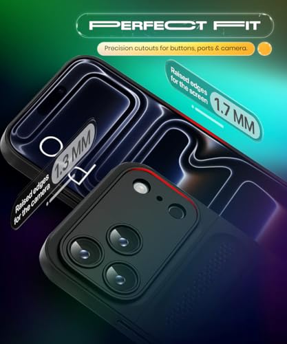 Image of WOW IMAGINE Ultimate Silicone Back Cover Case for iPhone 17 Pro | Heat Dissipation Thin Soft TPU | 360 Camera Protection | Breathable Cooling Holes - Pitch Black
