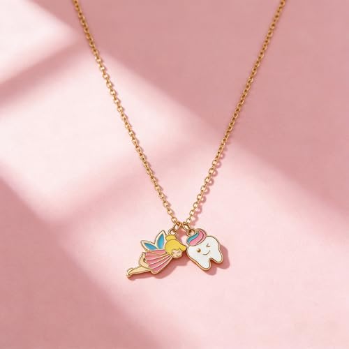 Image of PARTNER Meaningful Tooth Fairy Gifts for Women First Lost Tooth Keepsake for Celebration & Reward with Message Card Milestone Jewelry Gift from Toothfairy