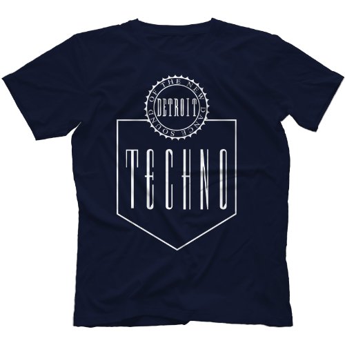 Image of Techno The New Dance Sound of Detroit T-Shirt Navy Blue Small