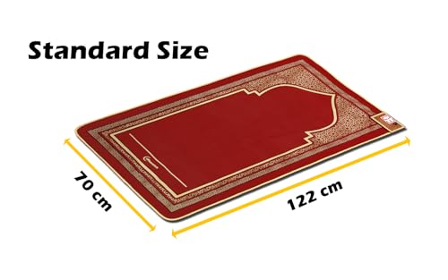 iMusalah Prayer Mat (Red) with Digital Counter For Rakat Tracking, Salah Rug For Namaz