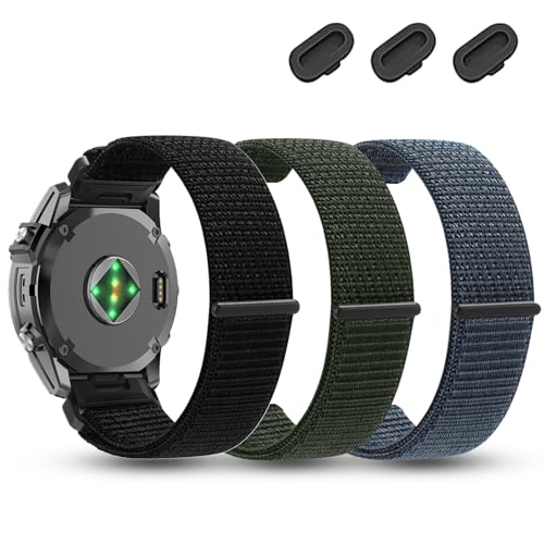 Image of 22mm Nylon Watch Bands for Garmin tactix 8 /Fenix 8 pro 47mm /Fenix E /Fenix 7 /Fenix7 Pro /Fenix 6 Pro /Fenix 6,QuickFit Sport Band for Fenix5 /Fenix 5 Plus /Forerunner 970 /965 /945 /Descent G2 /G1 Solar