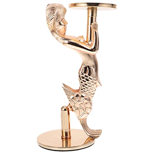 Doitool 5Pcs Mermaid Candle Holder Candle Sconces Metal Candle Holder Mermaid Centerpieces For Tables Zinc Alloy Vintage Candle Dining Table Base Dining Table Centerpieces #TOP1