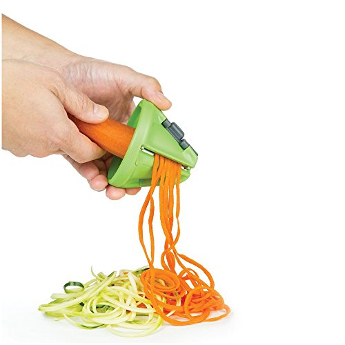 Peeler Espiral com Corte Apontador e Julienne Progressive Verde/Cinza Plástico / Metal