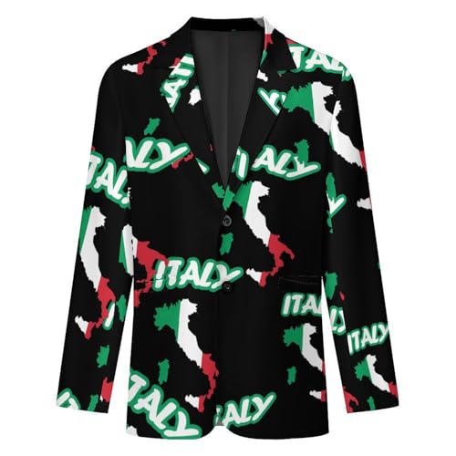 Italy Map Italian Flag Mens Blazer Casual Two Button Lapel Suits Jacket Lightweight Business Coats4