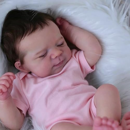 Muñeca Reborn Silicone 48 cm Realista Poseable miniatura 5