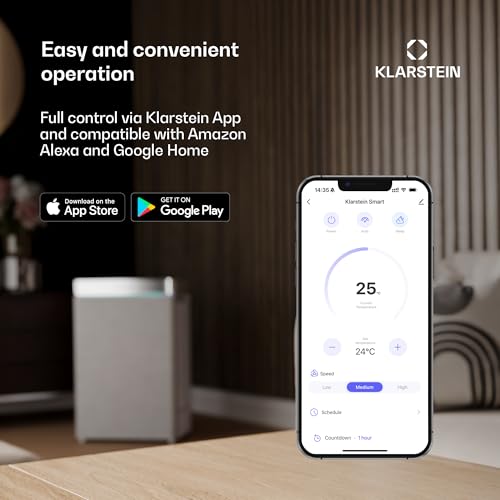 Klarstein Smart Air Conditioning Unit, 5-In-1 Portable Air Conditioner Unit, W/Purifier & Odour Removal, Night Mode, Dehumidifier Air Conditioner, Low Consumption 10K Btu Ac - 6