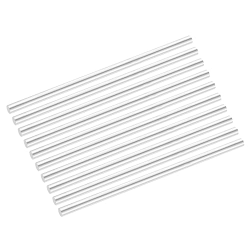 uxcell 10Pcs 0.24"(6mm) Dia Round Aluminum Rods, 5.9"(150mm) Long 6061 Aluminum Round Rod Solid Lathe Bar Stock for Industry Construction DIY Crafts, Silver