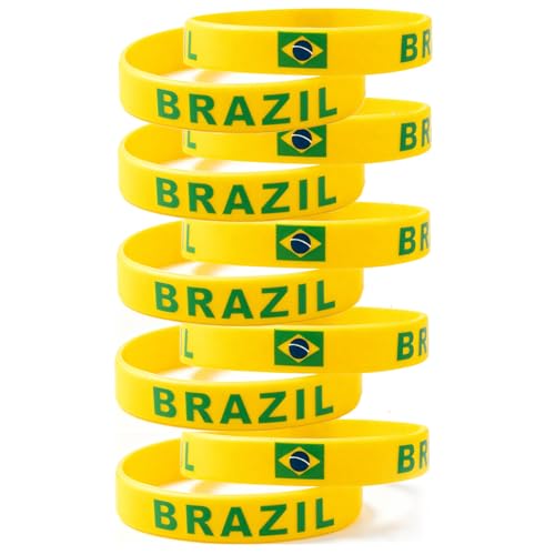 Brazil Flag Silicone Fan Wristbands