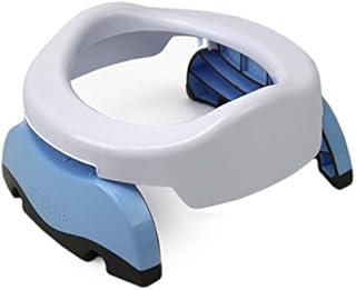 Potette Plus 2-in-1 Compact Universal Potty and Toilet Training Seat | Award-Winning Potty Training Essential for Toddlers | White/Blue
