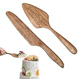 Custom Wooden Cake Server Set for Wedding, Engraved Rustic Wedding Cake Knife & Spatula, Personalized Cakes Cutting Set for Bride and Groom, Birthday Party Decor