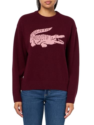 Image of Lacoste x Bandier Women's Contrast Crocodile Sweater
