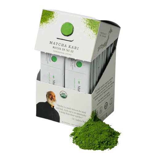 Matcha Green Tea Powder Single Serving Sticks, Dr. Weil's Ceremonial Organic Matcha Powder Singles Packets - Individual Tea Packets (24)