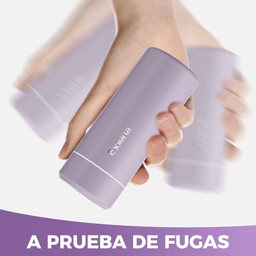 Miniatura 5 de Versión Mejorada Exllena Termo Pequeño 250ml Botella Termica Pequeña Con Diseño Compacto, Termo Cafe Para Llevar, Ideal Para Viaje, Oficina Y Aire Libre Lila Grisáceo