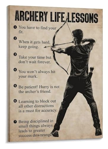 Vintage Bow & Arrow Canvas Wall Art 8x12in