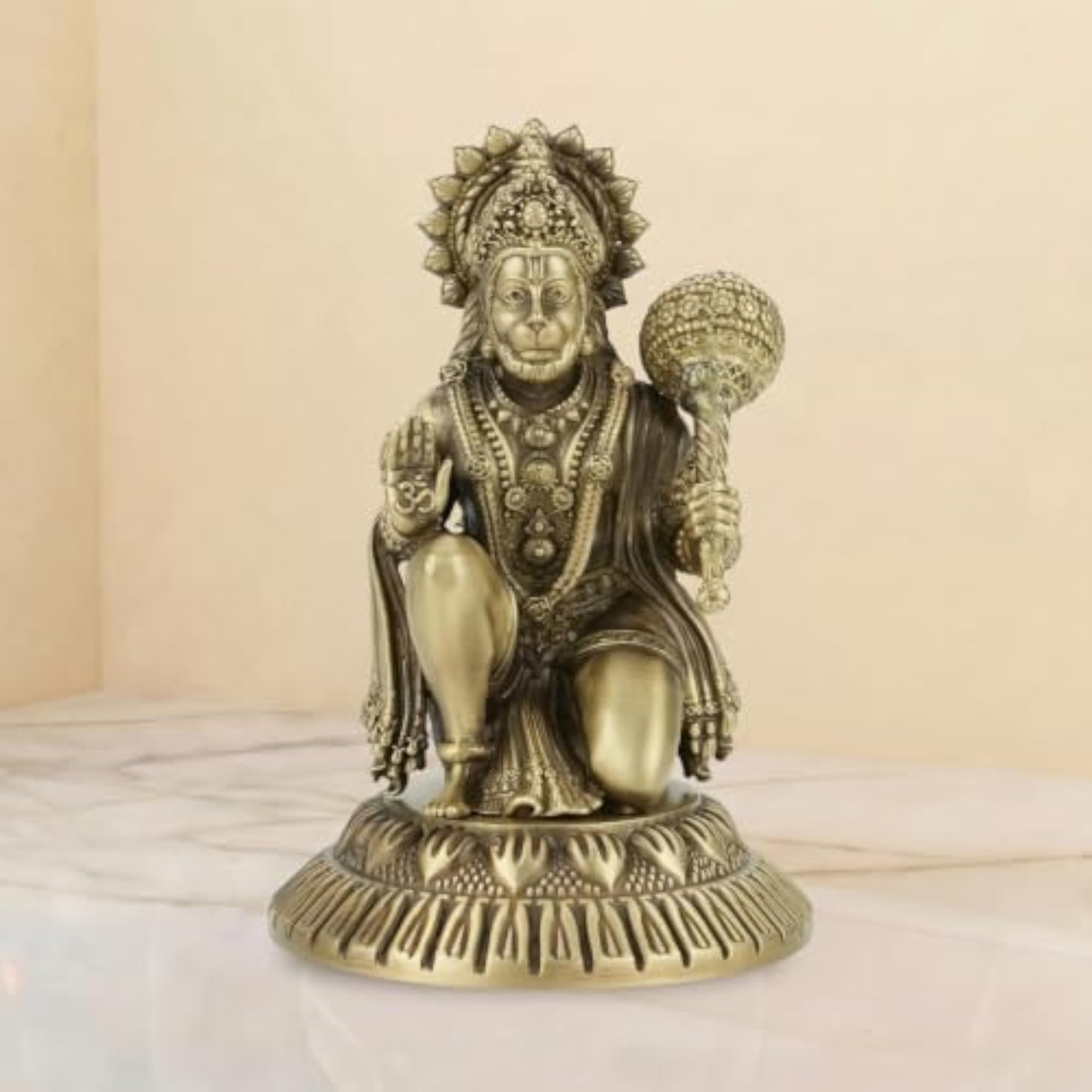 Premium Brass Hanuman Ji Idol, 2.9 Inch