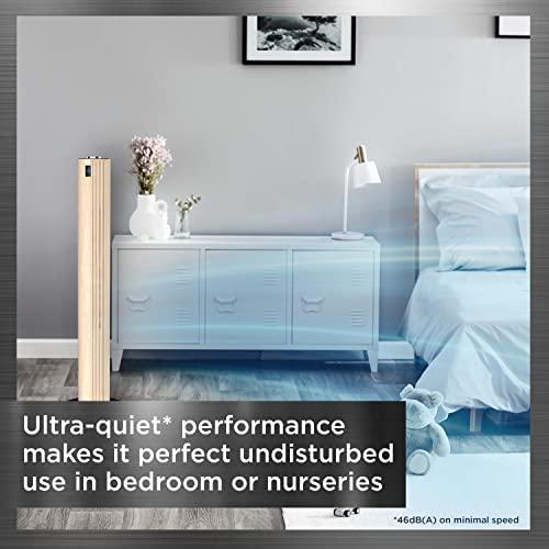 Rowenta Urban Cool Silent Tower Fan With 3 Speeds, Oscillation, Remote Control, Timer, 3 Speeds, Black + Wood Effect #TOP4