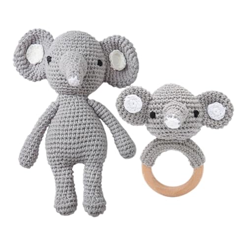 Grasping Skills Toys Teething Rings Crochet Rattle for Sensory Play