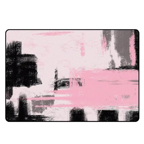 Tapete abstracto 5 x 7 pies rosa y negro miniatura 4
