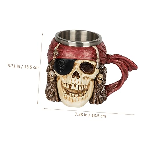 Gobelet crâne de pirate en résine pour whisky et café - Lot de 2 - 4