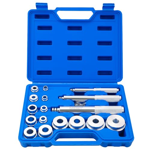 DASBET 17pcs Kit d'outils de roulement de Roues Outil d'extracteur de roulement d’éléments de Pression pour Le Montage et la Remise en état