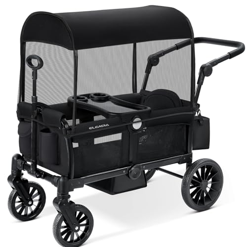 ELEMARA Stroller Wagon, 2 Seat Stroller for 2 Kids, Premium All Terrain Stroller for Kids...