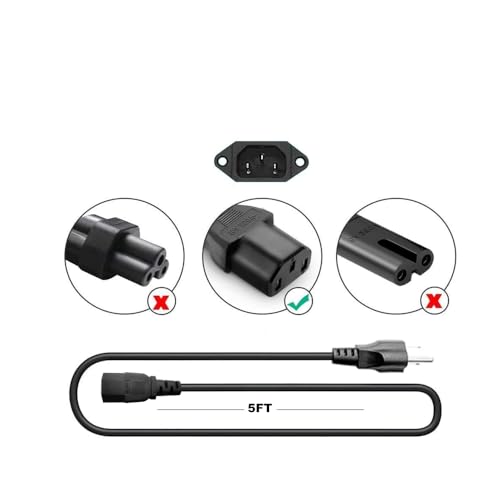 AMP Power Cable for ION Pathfinder, Job Rocker, Block Rocker, ION Tailgater Bluetooth Speaker, Monster Rockin Rolle Fender Amplifier Power Cord 3 Prong AC Cable Cord image 4