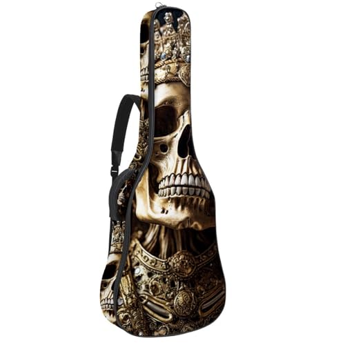 Housse guitare acoustique tête de mort pour musiciens nomades sac à dos étanche à double poche