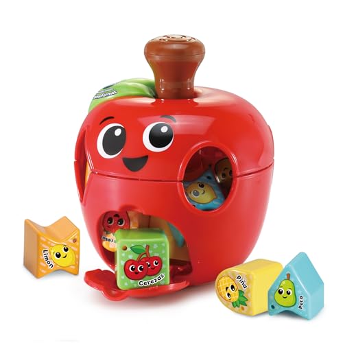 VTech - Encajable de Figuras Manzanita comeformas, Juguete para apilar y Encajar para bebés +12 Meses, Aprende sobre Las Frutas, Versión ESP