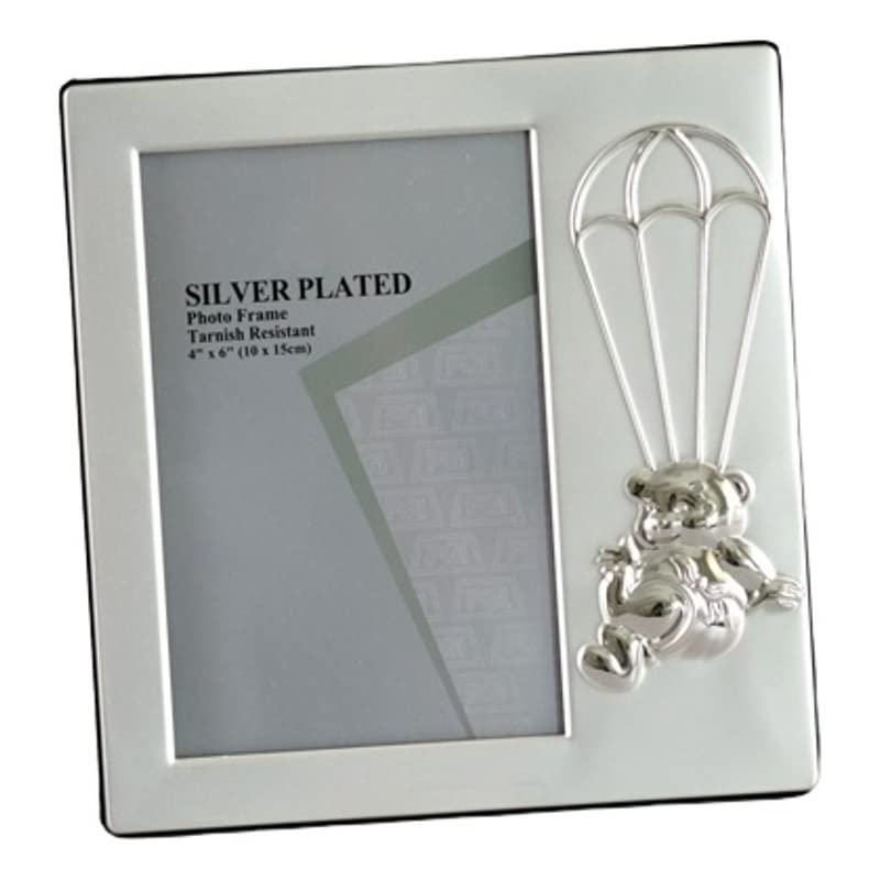 Jiallo Metal Bear Parachute Photo Frame 4x6'' in Silver Finish
