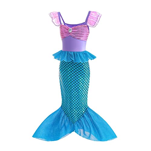 Disfraz princesa sirena brillante para niñas 3T miniatura 3