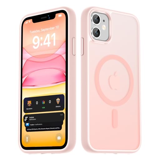Coque magnétique iPhone 11 rose LATVIN avec protection d'écran