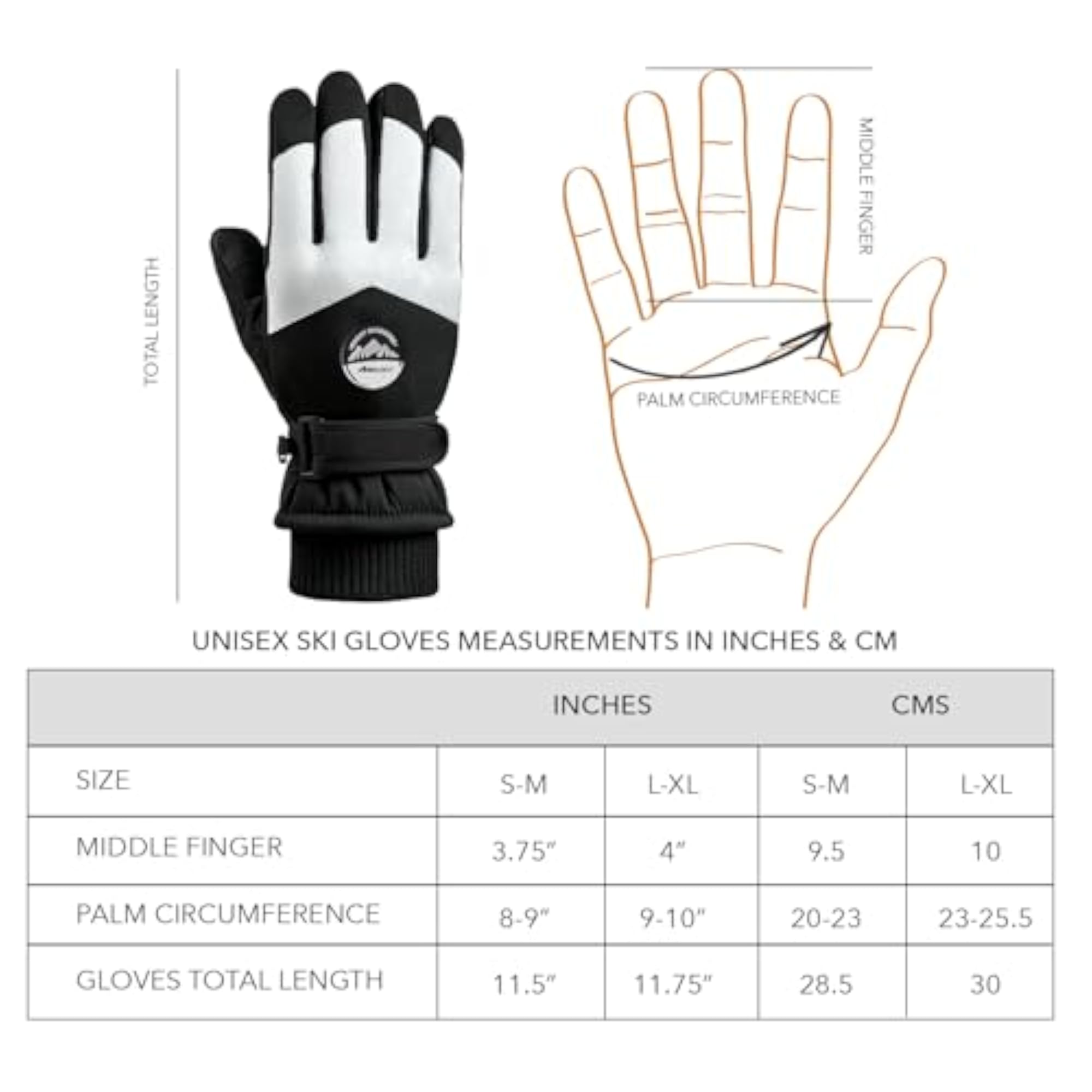 Unisex Winter Gloves, Touch Screen Compatible