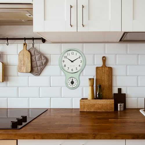 Horloge murale 196 mm TFA Dostmann vert menthe lisible - 6