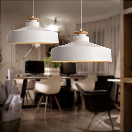 Suspension bois minimaliste E27 plafonnier salon et bureau moderne