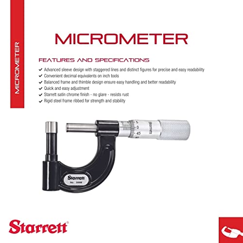 Starrett 569MBXP Tubo Micrometro de 0-25 mm con caras de carburo 2