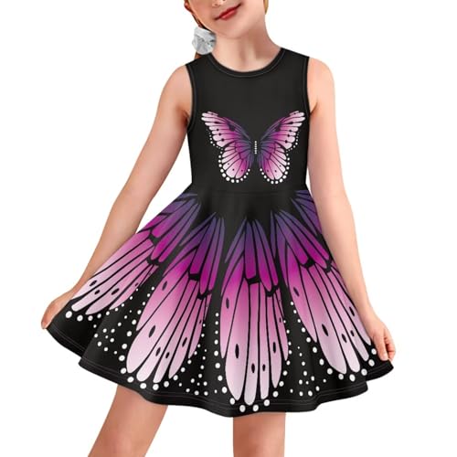 Scoop Neck High Waist Sleeveless Flowy Hem A Line Midi Dress for Girls Size 3-16