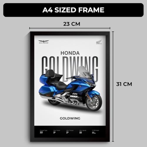 Image of Funk You Store Honda Goldwing Poster | Framed Honda Goldwing bike A4 Sized (31 x 23 cm) | Superbike Posters Gift for Boys, Bike Poster | Superbike Frames | Posters for Wall, Bedroom, Study Room